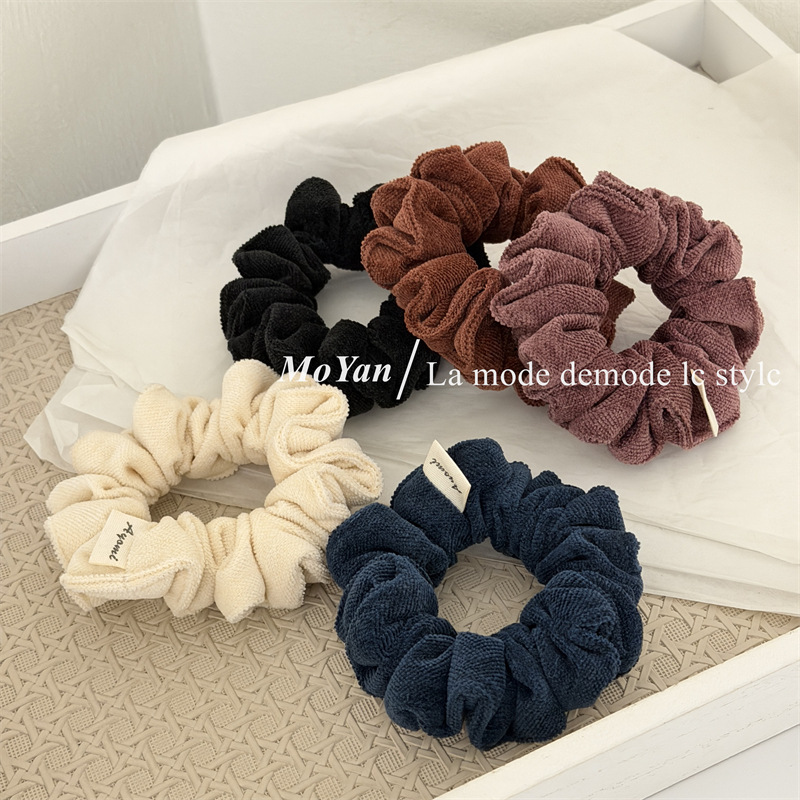 韩版简约纯色绒布小肠发圈复古气质百搭头绳马尾发绳网红时尚头花
