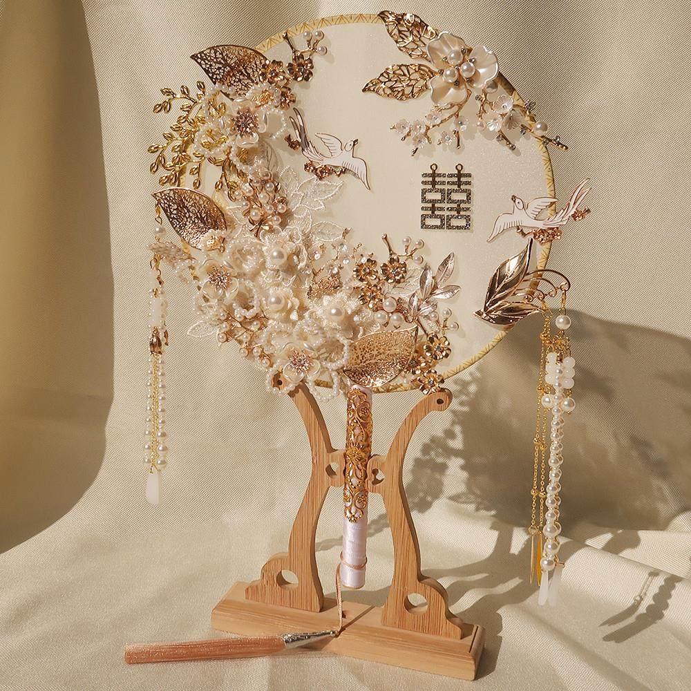 团扇新娘结婚喜扇婚礼团扇diy材料包手工中式手捧花古风秀禾服扇,家居饰品,工艺扇/团扇/喜扇/折扇,淘宝优惠券,粉丝福利购,淘宝优惠卷