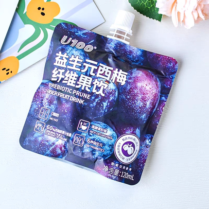 零食店爆款u100西梅汁益生元纤维果饮同款饮品120ml成人大餐救星