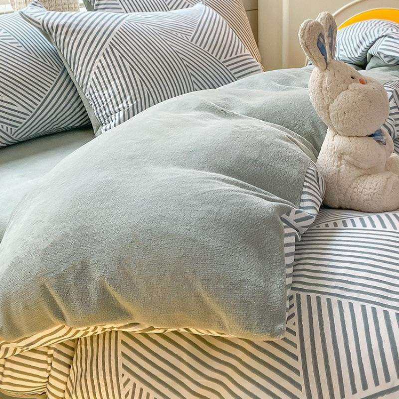 冬季A全棉纯棉B牛奶珊瑚绒被套单件冬天单人加绒被罩法兰绒面被单