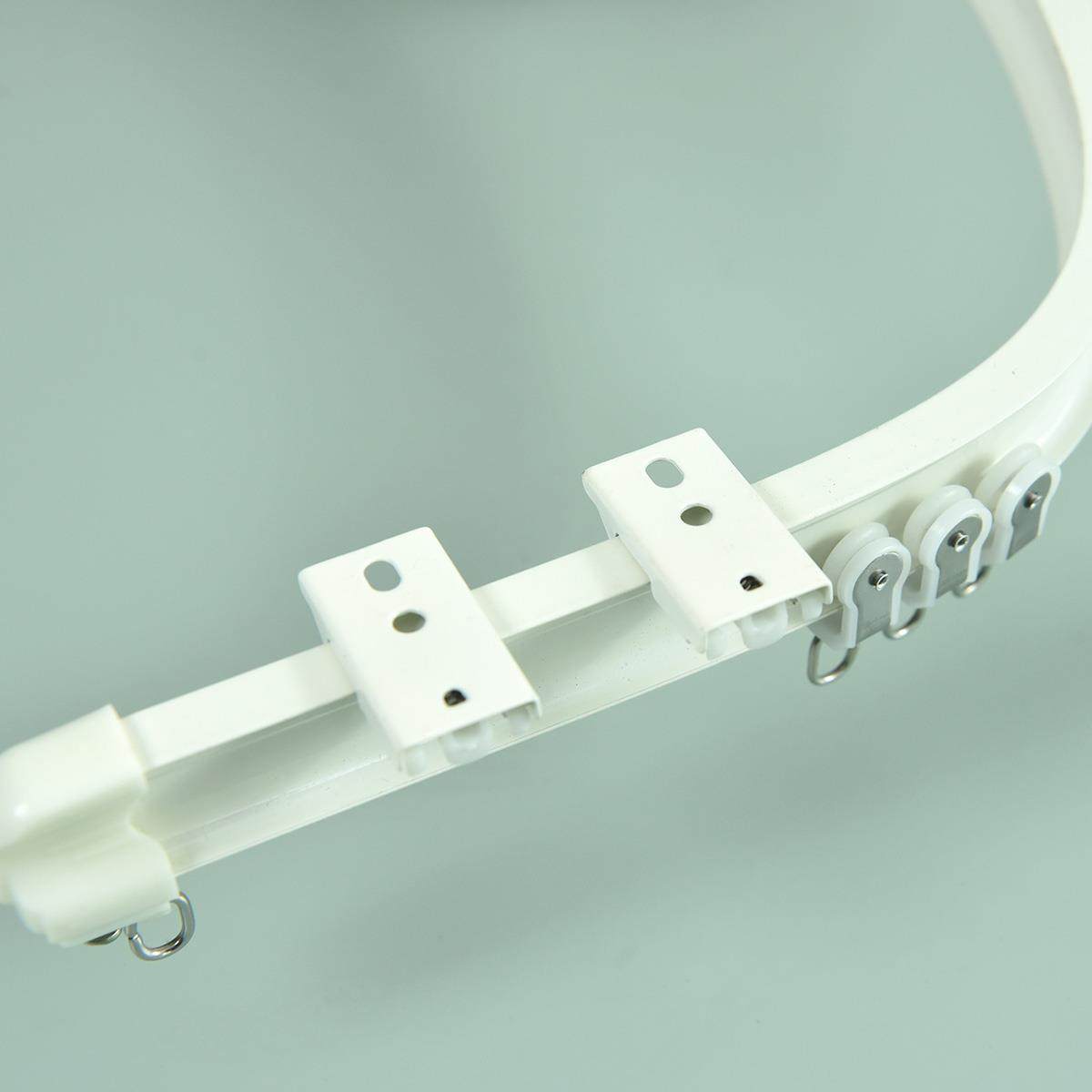 窗帘轨飘窗阳台U型L软滑道转弯弧形窗帘杆顶装窗帘轨道可弯曲弯轨