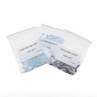 E0206淡蓝色紫色0.25 002506 E0208台湾欧式 管型接线端子CE002508