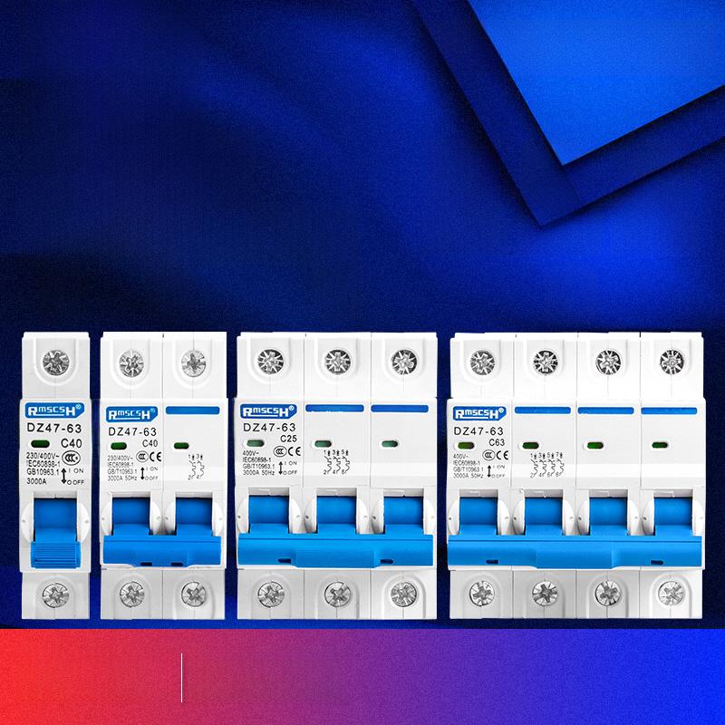 小型断路器空开DZ47S家用2/3P总开32/63A空气开关短路过载保护器
