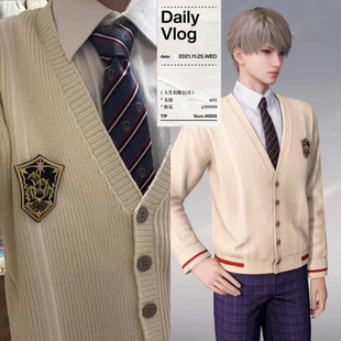 恋与深空星降之日沈星回生日cos针织毛衣开衫落霞之时学院风乙游