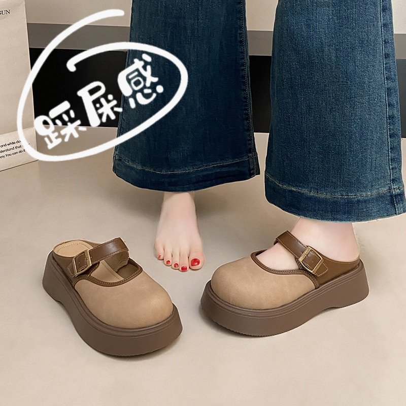 勃肯包头半拖鞋女外穿2026新款春季厚底孕妇一脚蹬玛丽珍单0123r,女鞋,勃肯鞋/软木鞋,淘宝优惠券,粉丝福利购,淘宝优惠卷