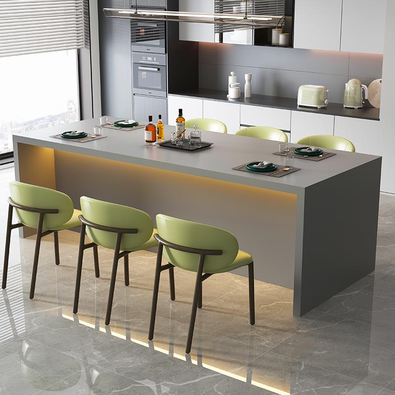 岩板岛台餐桌一体家用厨房倒台带水槽小户型导台高级西厨齐平吧台