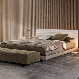 朴笙记罗杰床简约现代磨砂布轻奢气压意式极简储物布艺榉木排骨架