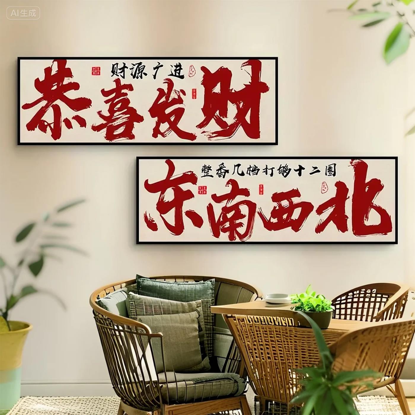 棋牌室装饰画网红国潮麻将馆包间麻雀壁画麻将文化背景墙包间挂画