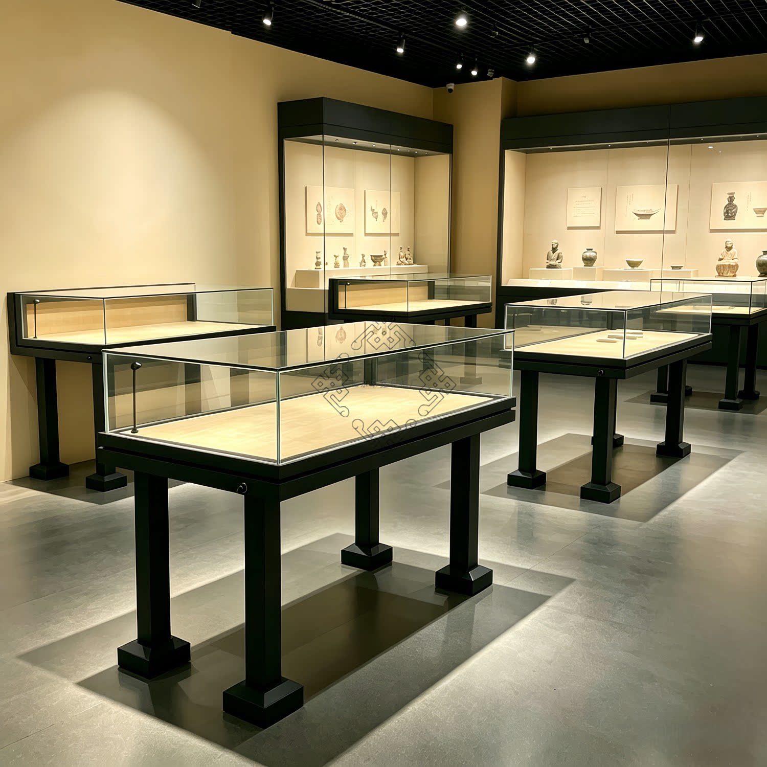 北京博物馆玻璃展柜文献展览柜铁质博物柜古董文物柜台瓷器展示柜