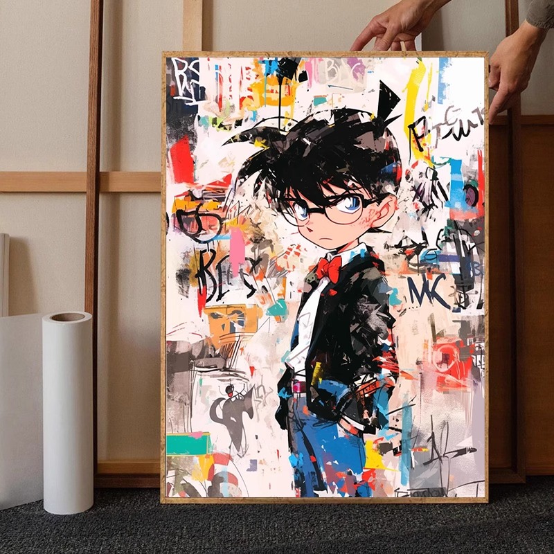 名侦探柯南数字油画diy手工绘填涂色卡通动漫涂鸦丙烯油彩装饰画