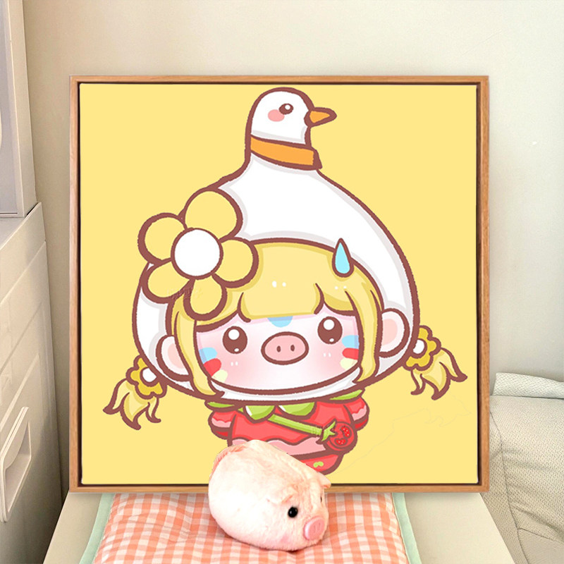 和平精英数字油画手工diy游戏人物q版卡通涂色画画简单礼物装饰画