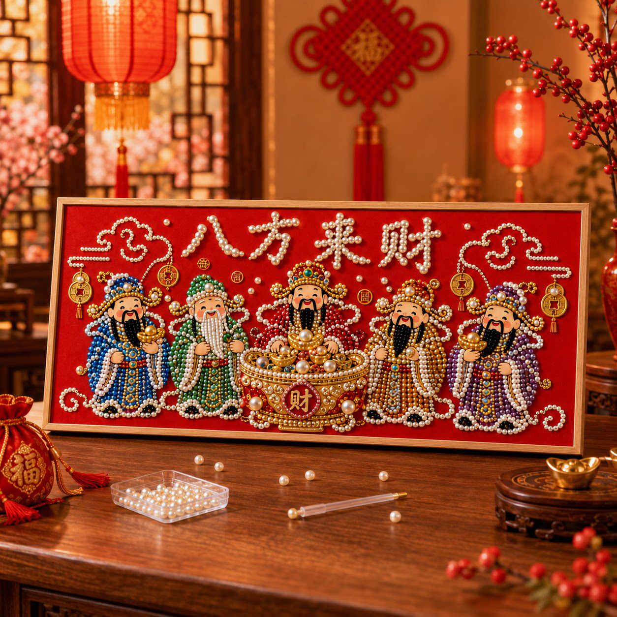 八方来财diy珍珠画手工材料包