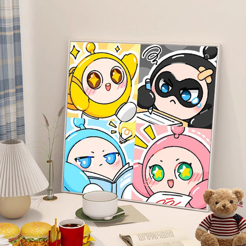 蛋仔派对数字油画diy绘画画礼物