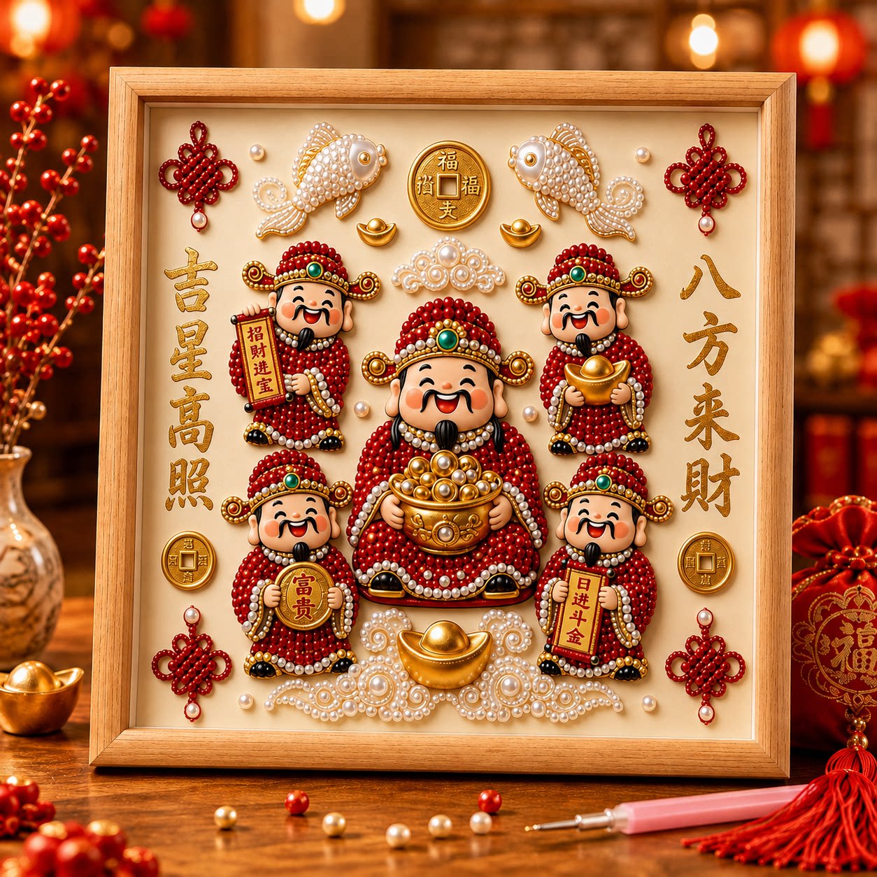 多路财神diy珍珠画手工材料包