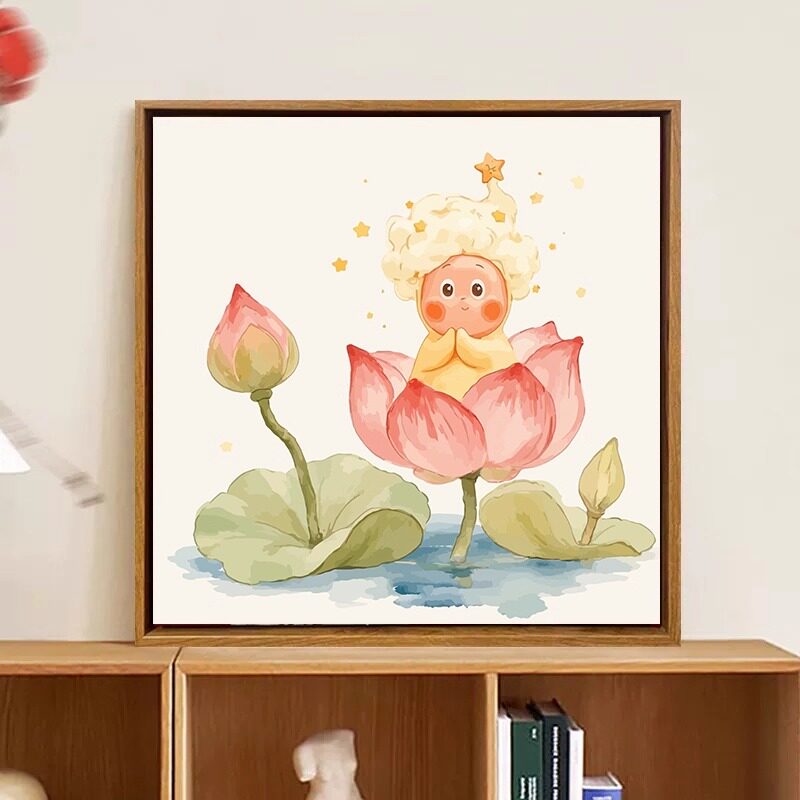 国风星星人数字油画diy填充涂色手工绘莲华泡泡玛特油彩画装饰画
