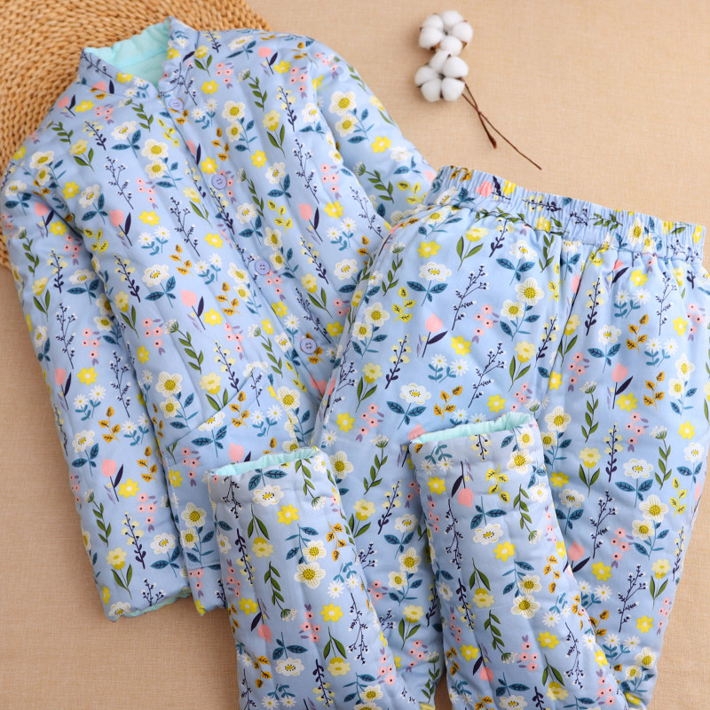 纯手工棉袄棉裤套装成人女士加厚棉衣棉服居家冬季中老年棉花内胆