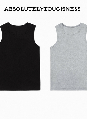 【AT】新疆长绒棉300g定织水洗刺绣粗螺纹水洗修身背心