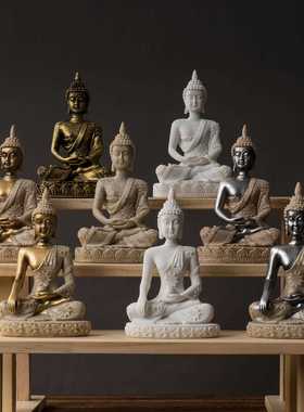 新款直销创意东南亚佛像摆件跨境迷你禅意家居客厅玄关装饰树脂工