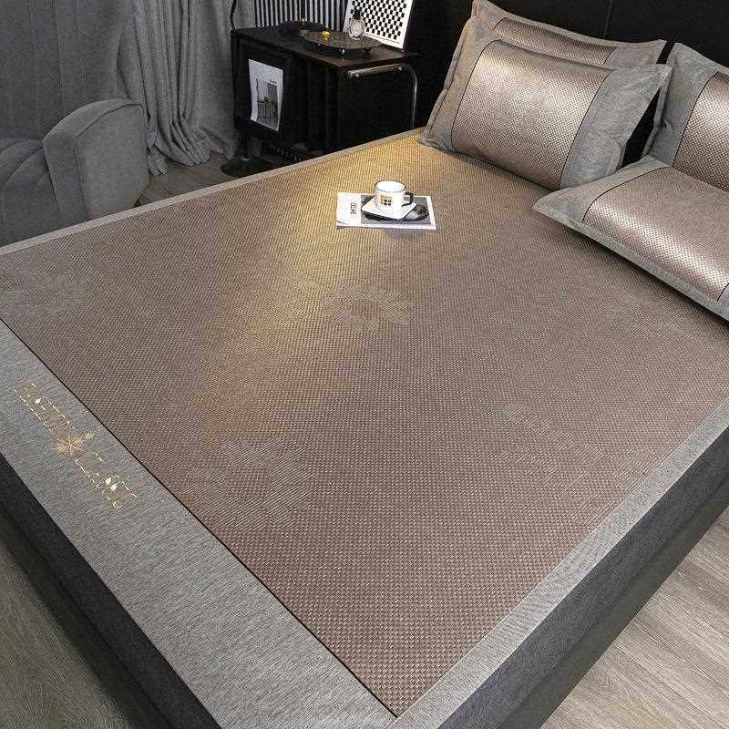 新款直销夏季可折叠凉席双面可用藤席三件套冰藤印尼冰丝席绣花软,床上用品,藤席,淘宝优惠券,粉丝福利购,淘宝优惠卷