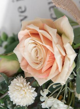 新款直销南国玫瑰蒲公英墙挂家居装饰手捧花束墙饰墙挂仿真花CF01