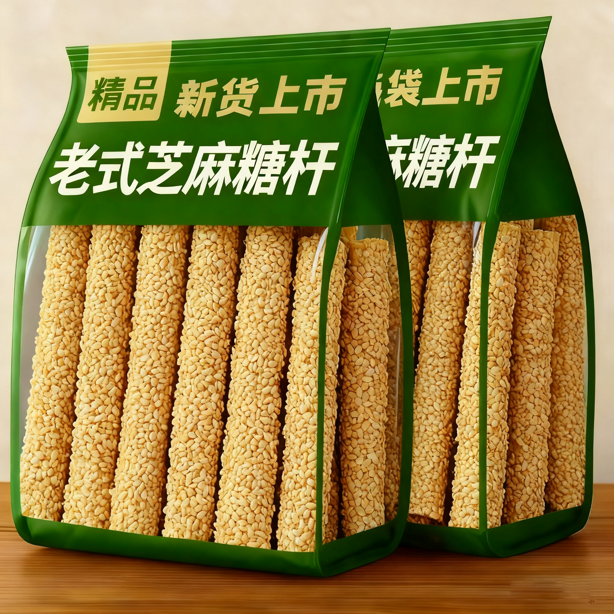 河南特产芝麻糖纯手工老式空心芝麻糖芝麻酥传统麦芽糖芝麻杆零食