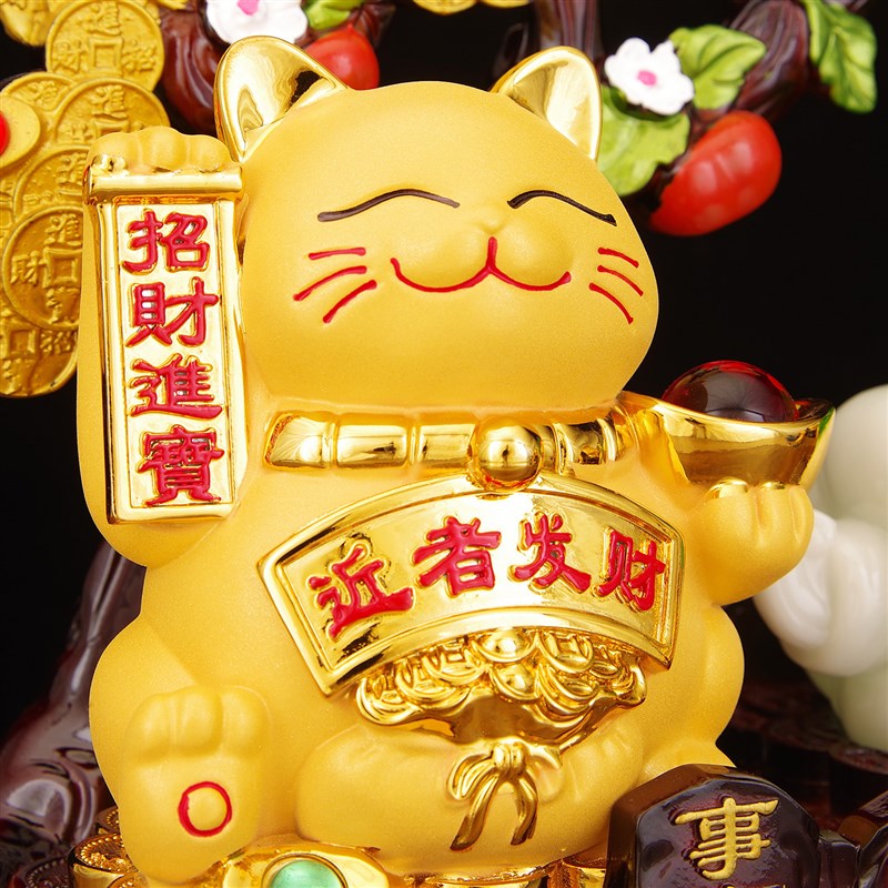 招财猫摆件玉白菜摇钱树财源广进装饰家居客厅办公室纳福工艺品