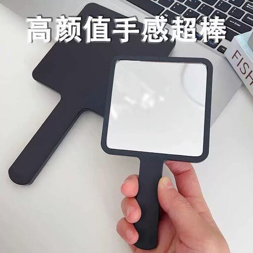 ins风手持化妆镜子家用宿舍小镜子学生上课便携手柄镜补妆镜高颜