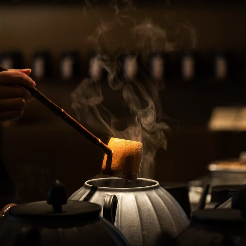 新中式茶馆茶具炭火煮茶釜大容量煮茶壶耐高温大罐熬煮茶桶炭烧炉