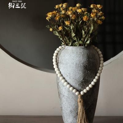 干花花瓶陶罐插鲜花罐子陶瓷台面粗陶花瓶复古土陶粗糙感花盆摆件