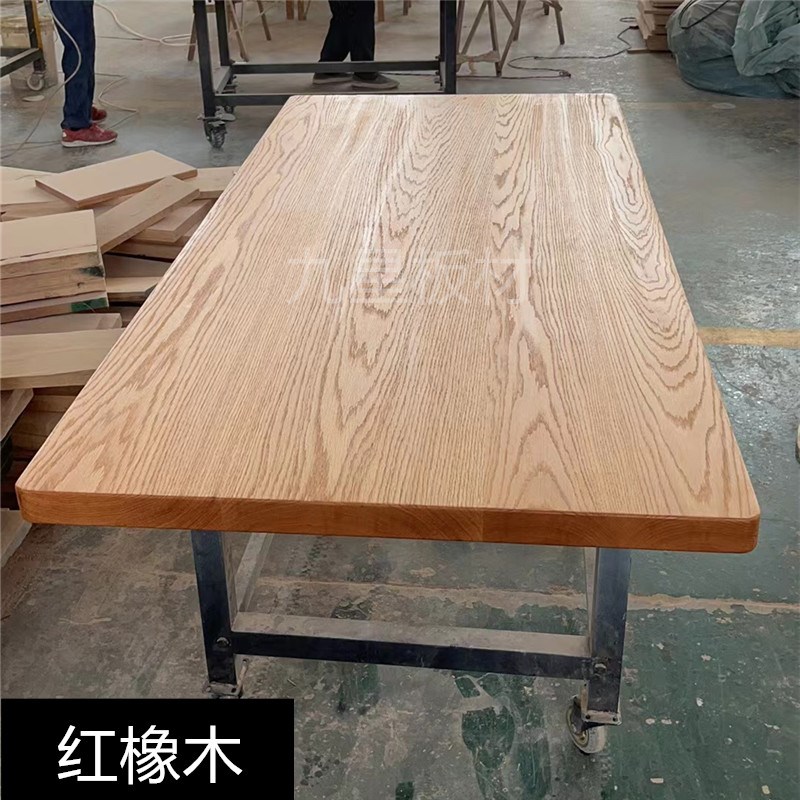 北美樱桃木实木红橡木黑胡桃木桌板升降桌面家用工作台电脑桌定制图片