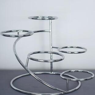 餐桌冷盘架子宴会凉菜摆盘架不锈钢电镀盘碟子展示架铁艺婚庆道具