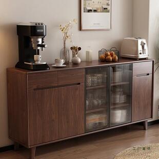 全实木餐边柜一体靠墙新款2025厨房餐柜客厅储物柜茶水柜边柜酒柜