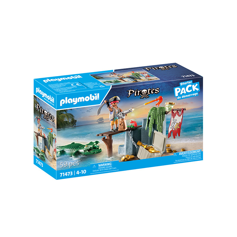 playmobil摩比世界娃屋玩具过家家礼品海盗与鳄鱼礼物71473积木
