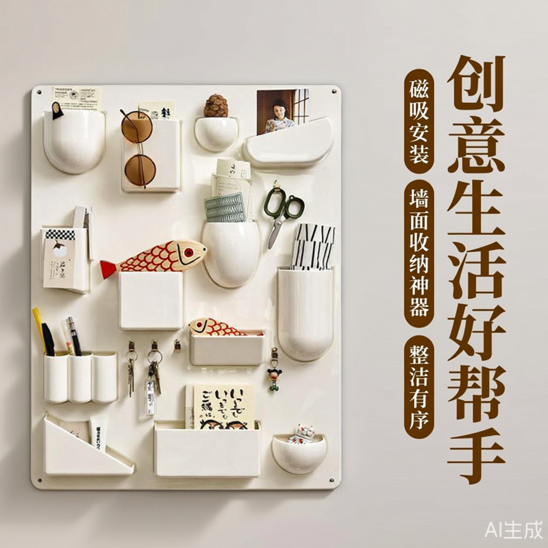 墙面收纳架桌面置物洞洞板笔插北欧玄关创意墙上装饰寻句创意ins,收纳整理,壁式收纳盒,淘宝优惠券,粉丝福利购,淘宝优惠卷