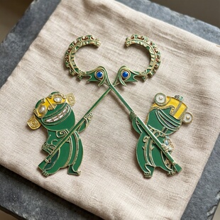 立体青铜器摆件门神贴装饰品创意结界兽金属磁吸款冰箱贴2025新款