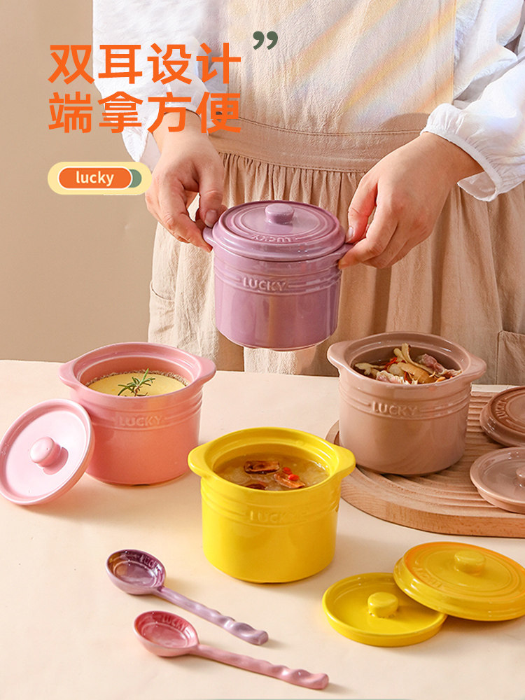 家用陶瓷隔水煲汤炖盅带盖双耳炖燕窝蒸蛋碗专用一人份小瓦罐烤梨,厨房/烹饪用具,炖锅/炖煲/汤煲,淘宝优惠券,粉丝福利购,淘宝优惠卷