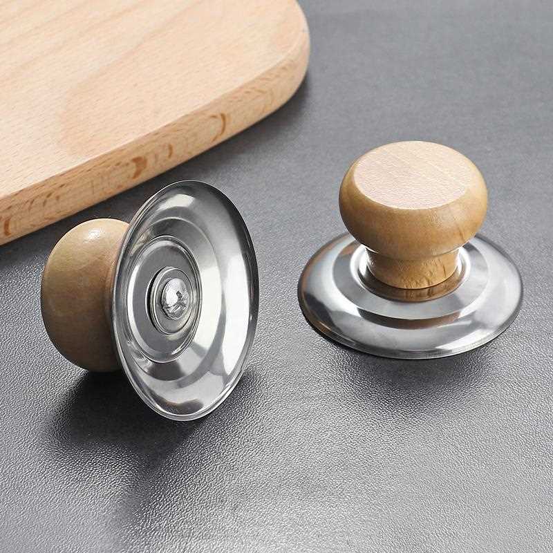 直销新款木质锅盖把手家用顶帽防烫顶珠玻璃盖防烫提手配件锅盖头