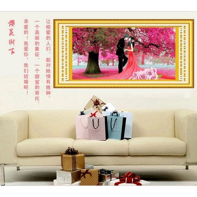 直销新款结婚十字绣2019新款小幅喜庆钻石画满钻新婚卧室情侣砖秀