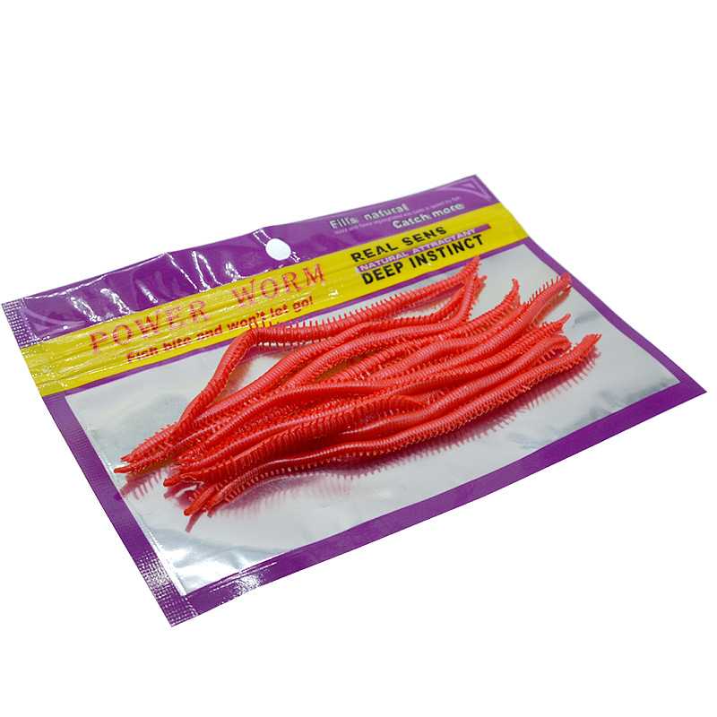 新款直销袋装蚯蚓饵仿生饵假饵 淡水海水路亚渔具 仿沙蚕鱼饵垂钓