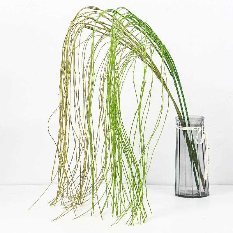 直销新款仿真芽柳草壁挂藤蔓 室内外植物墙插件配饰 垂柳柳条绿色
