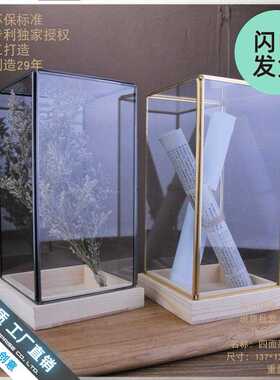 新款直销欧式简约几何玻璃罩摆件 家居客厅服装店咖啡厅软装陈列