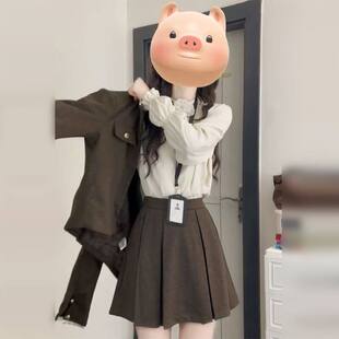 系穿搭配一整 裙子女秋冬季 2025新款 小香学院风两件套装