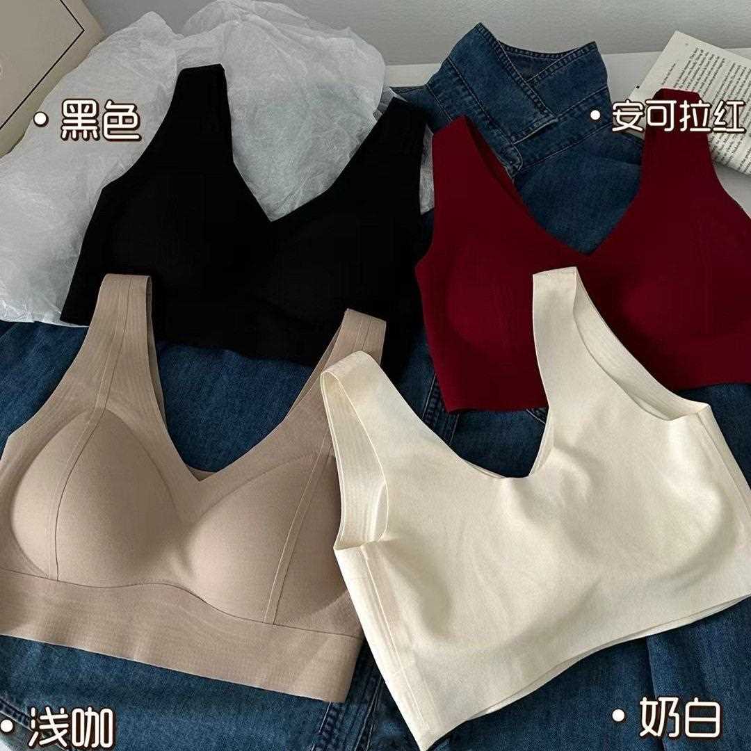 新款直销磨毛-衣架装6202固定杯美背裹胸抹胸V领U背宽肩无钢圈无
