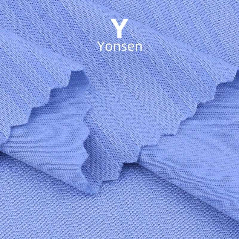 直销新款牛奶丝坑条针织面料 冰丝涤纶拉架面料 春夏款t恤泳装连