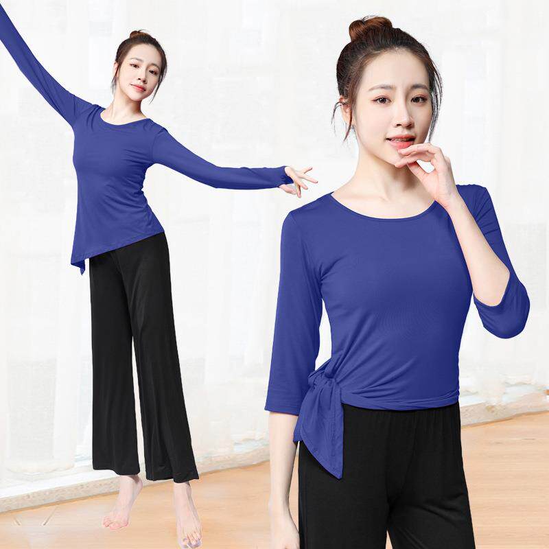 新款直销指环扣现代形体舞蹈服上衣女成人民族基训服练功服古典舞
