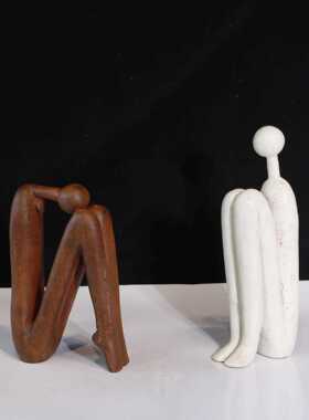 直销新款现代轻奢树脂雕像抽象艺术手办售楼处软装饰品开放柜摆件