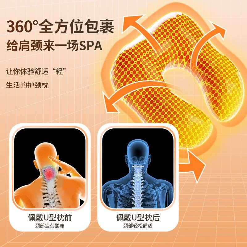 直销新款便携护脖子午睡飞机车用记忆棉颈部靠枕旅行护颈枕头颈U