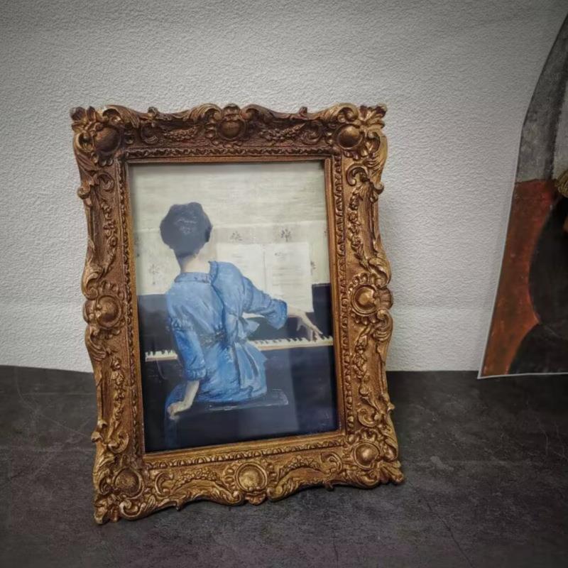 直销新款复古相框摆件客厅摆台画框手工桌面挂画工艺品专用法式装