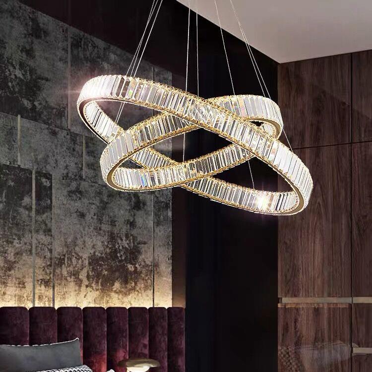 直销新款轻奢水晶大吊灯后现代客厅灯酒店大堂大吊灯别墅复式楼轻