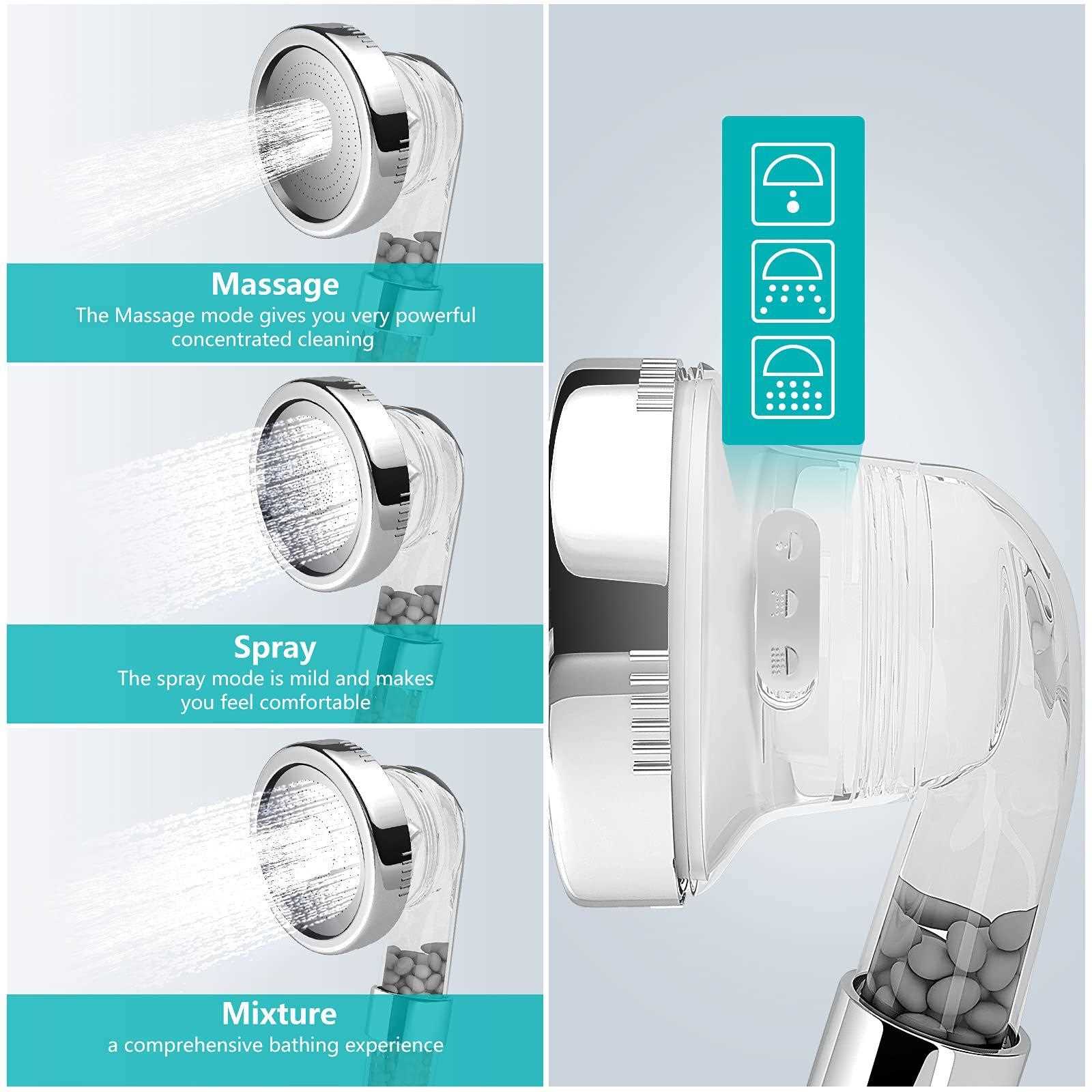 直销新款负离子花洒托马琳沐浴器增压节水大号款手持增压淋浴喷头